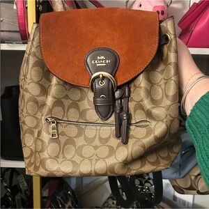 Coach Signature Suede and leather Limited Edition Backpack